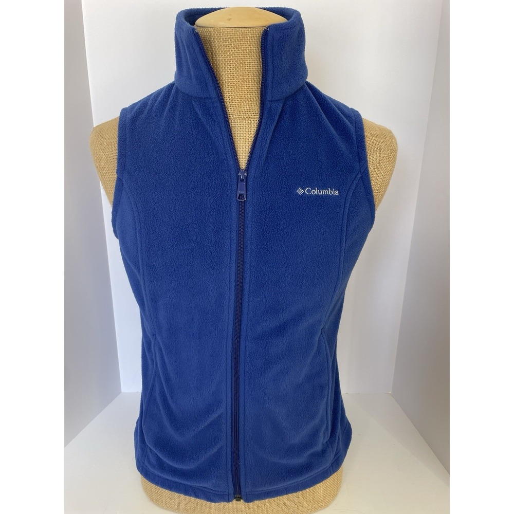 Coumbia Women's Fleece Vest Blue Full Zip Sleeveless‎ Jacket Outdoor Hiking Sz M